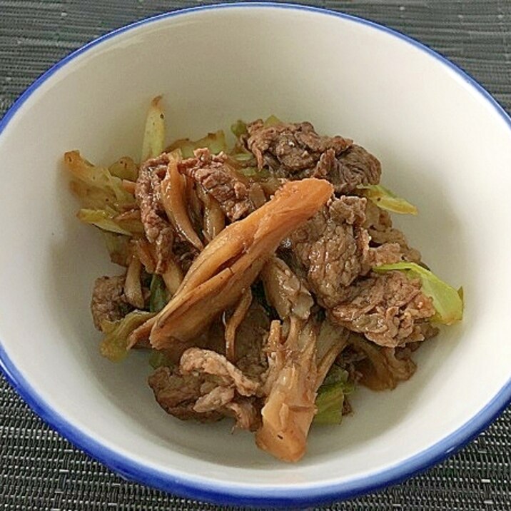 牛肉と舞茸の味噌タレ炒め